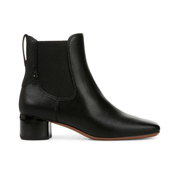 Franco Sarto Nellie Block Heel Chelsea Boots 6.5 Black NWOT Leather Ankle Bootie - Picture 1 of 9